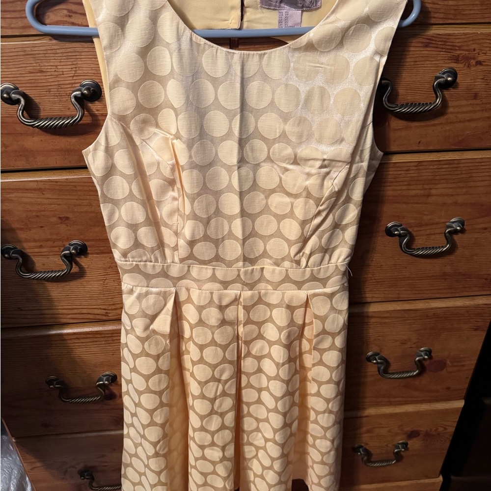 Yellow Polka Dot Sleeveless Dress